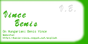 vince benis business card